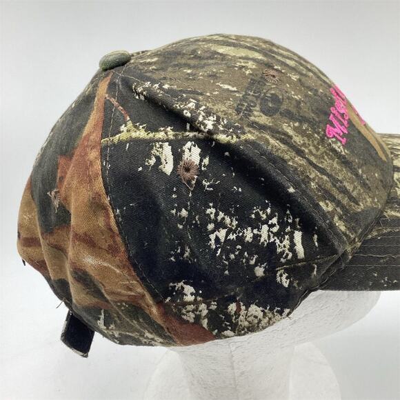 Camo Cap Pink Embroidery Adjustable Unisex Hat - Picture 6 of 8